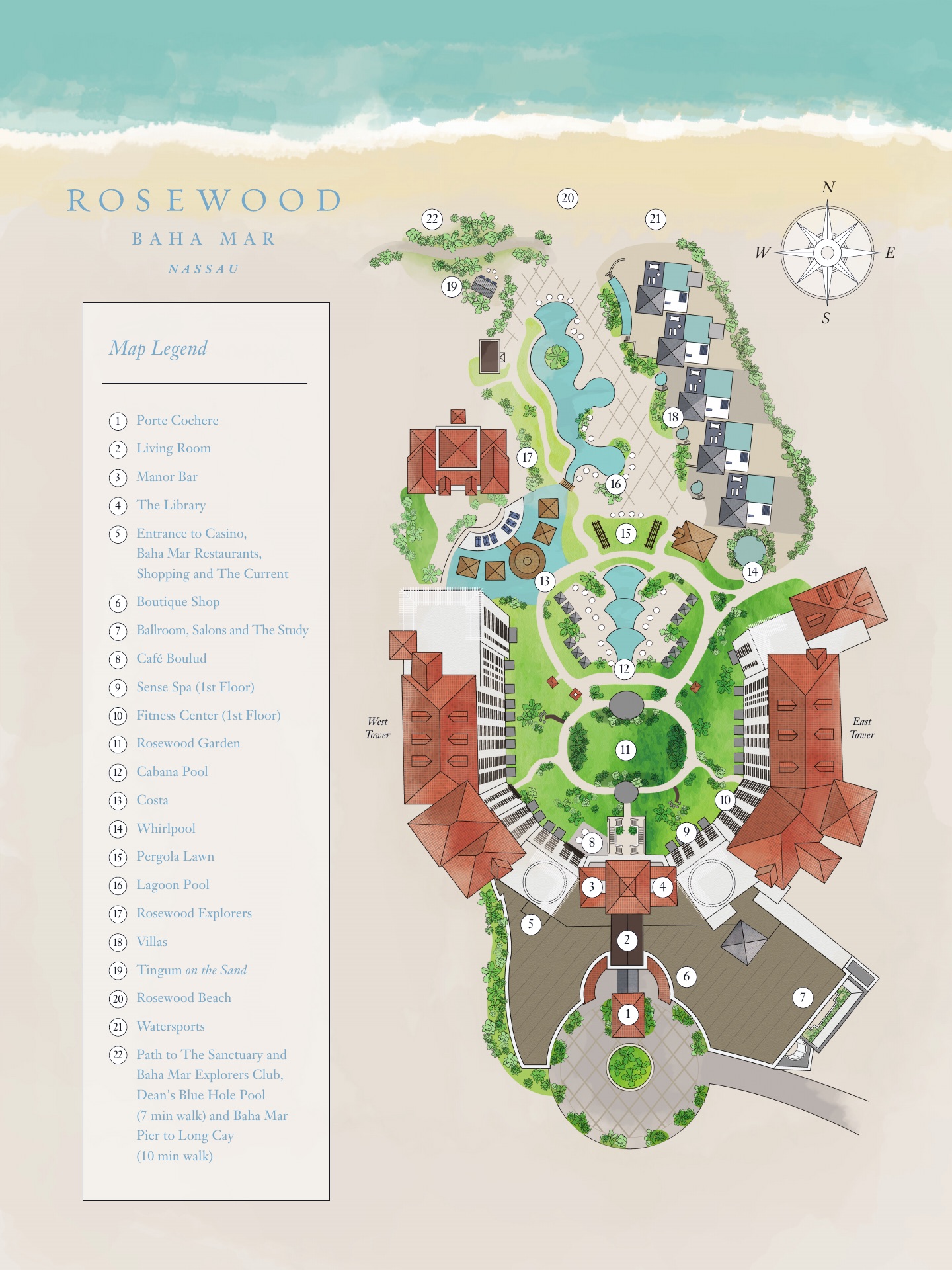 Rosewood Baha Mar hotel map